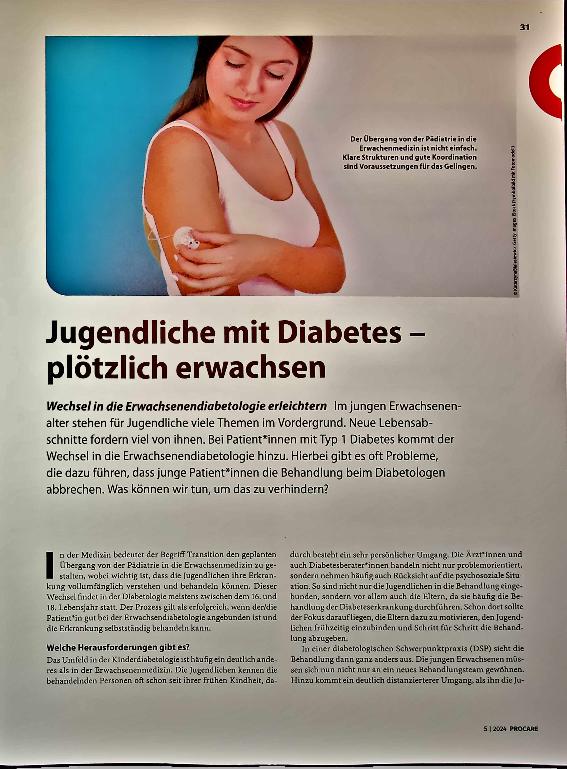 Vorschauseite 1: Jugendliche mit Diabetes - plötzlich erwachsen