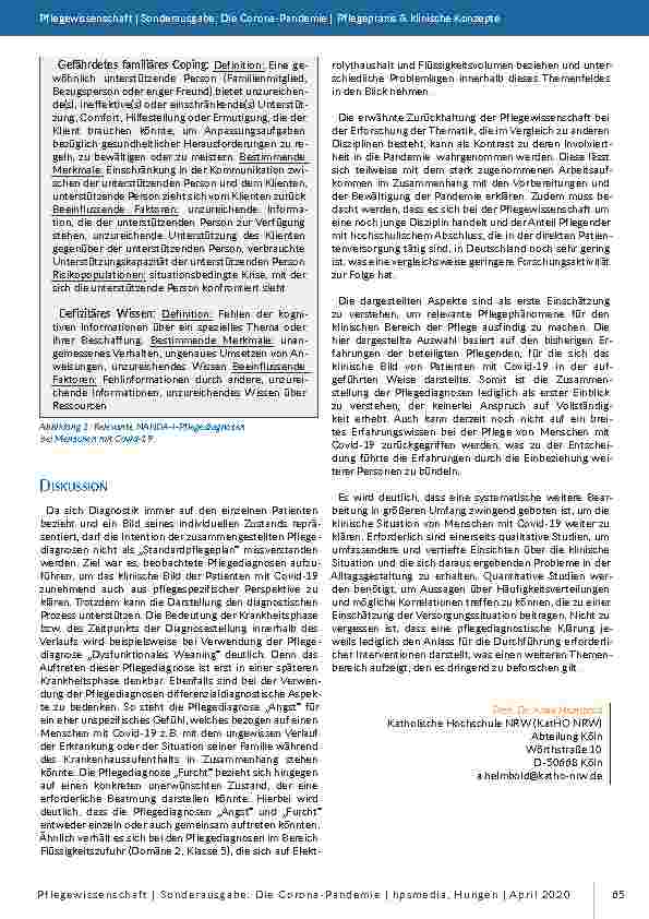 Vorschauseite 6: Covid-19 aus pflegediagnostischer Perspektive