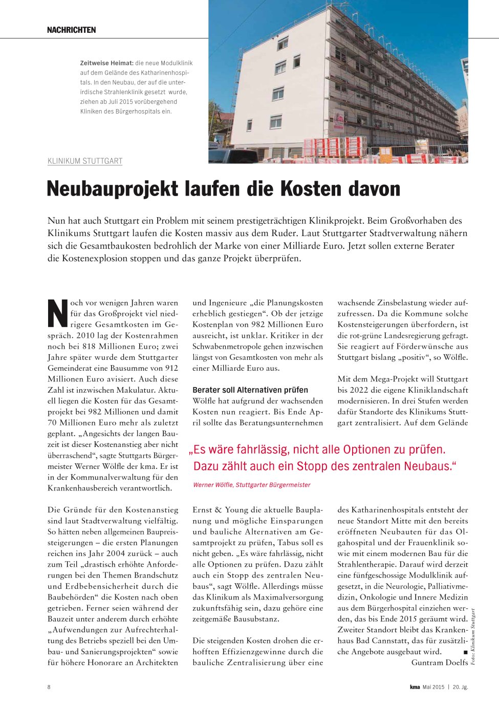 Vorschauseite 1: Neubauprojekt laufen die Kosten davon