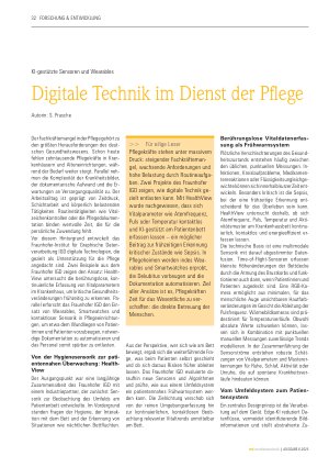 Vorschauseite 1: Digitale Technik im Dienst der Pflege