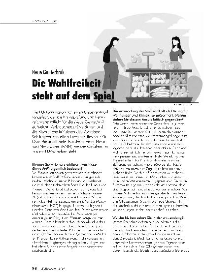Vorschauseite 1: Neue Gentechnik: Die Wahlfreiheit steht auf dem Spiel.
