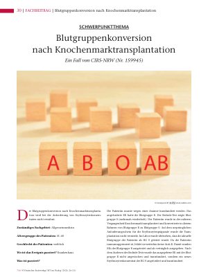 Vorschauseite 1: Blutgruppenkonversion nach Knochenmarktransplantation Ein Fall von CIRS-NRW (Nr. 159945)