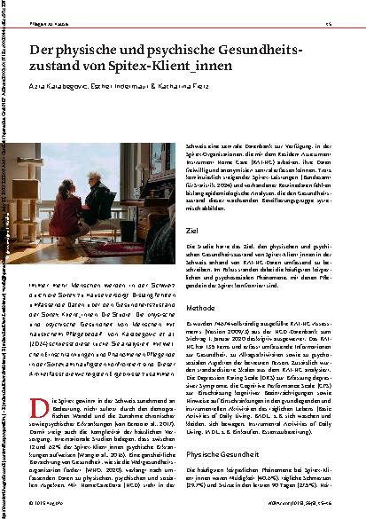 Vorschauseite 1: Der physische und psychische Gesundheits zustand von Spitex Klient_innen