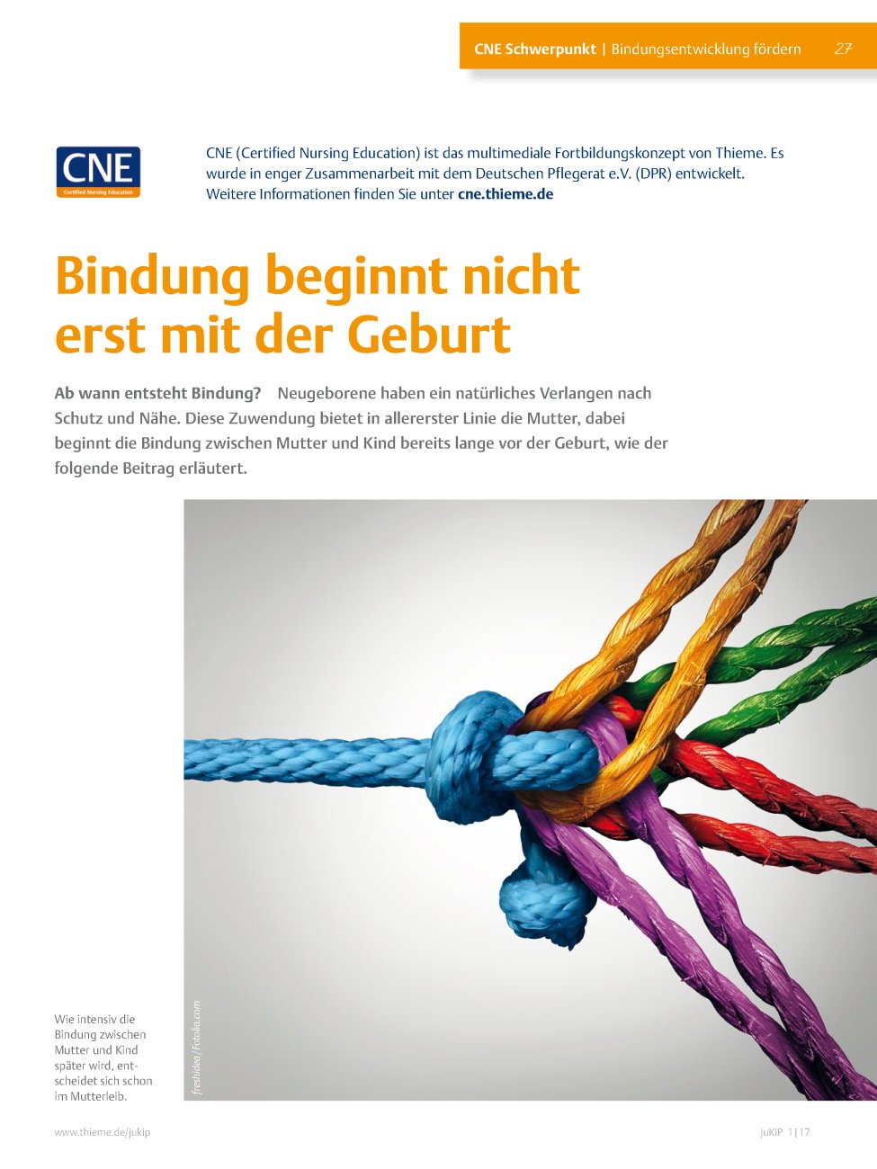 Vorschauseite 1: Bindung beginnt nicht erst mit der Geburt