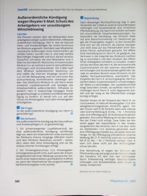 Vorschauseite 1: Außerordentliche Kündigung wegen illoyaler E-Mail: Schutzdes Arbeitgebers vor unzulässigem Whistleblowing