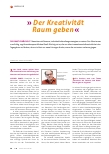 Vorschauseite 1: »Der Kreativität Raum geben«