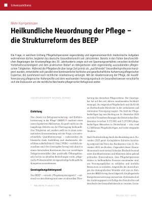 Vorschauseite 1: Heilkundliche Neuordnung der Pflege – die Strukturreform des BEEP