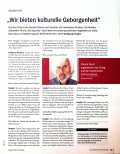 Vorschauseite 1: "Wir bieten kulturelle Geborgenheit."