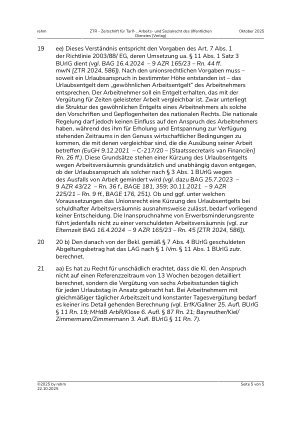 Vorschauseite 5: Berechnung des Urlaubsabgeltungsanspruchs – Referenzzeitraum