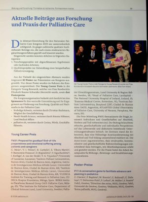Vorschauseite 1: Aktuelle Beiträge aus Forschung und Praxis der Palliative Care