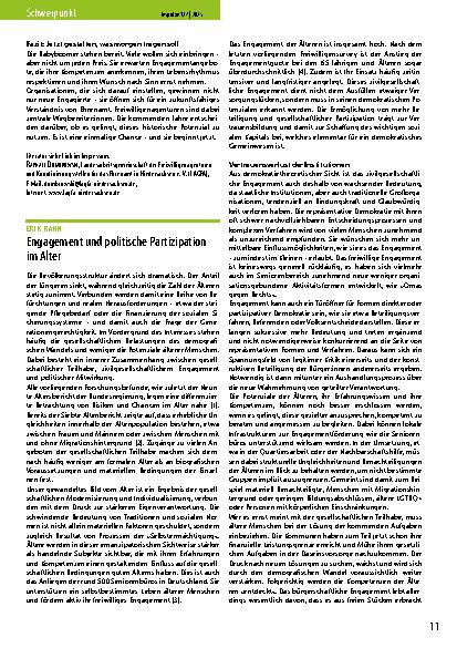 Vorschauseite 1: Engagement und politische Partizipation im Alter