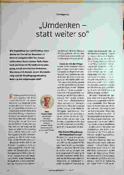 Vorschauseite 1: "Umdenken - statt weiter so"