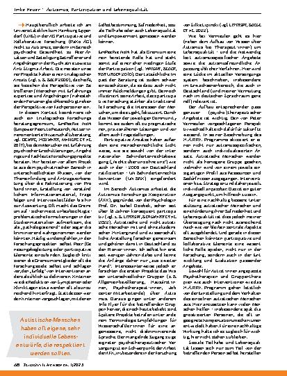 Vorschauseite 3: Autismus, Partizipation und Lebensqualität