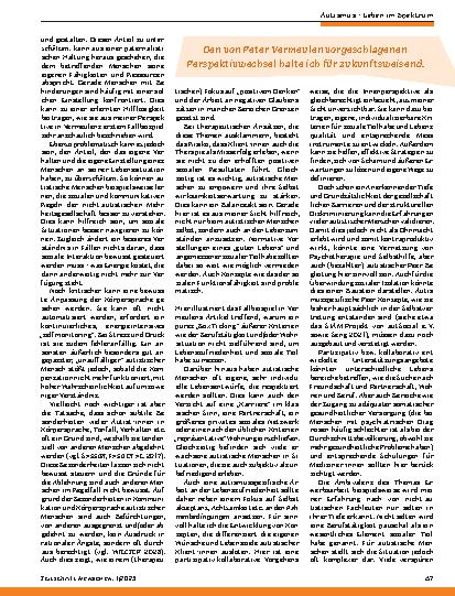 Vorschauseite 4: Autismus, Partizipation und Lebensqualität