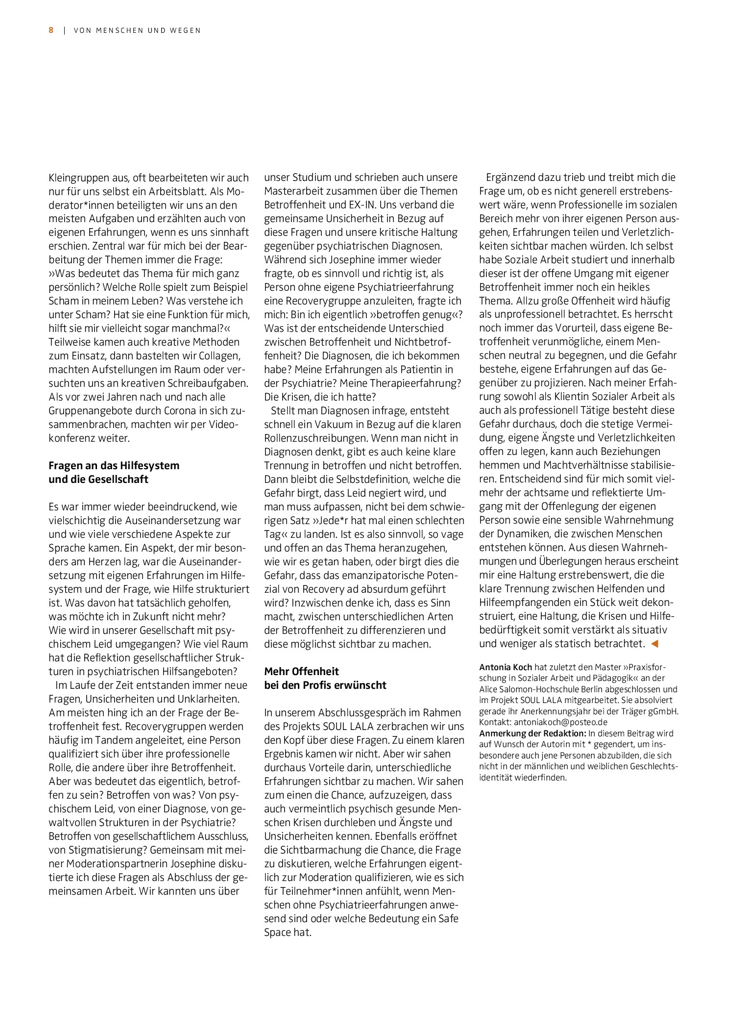 Vorschauseite 2: Im Spannungsfeld zwischen eigener Betroffenheit und Professionalität