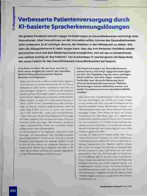 Vorschauseite 1: Verbesserte Patientenversorgung durch KI-basierte Spracherkennungslösungen
