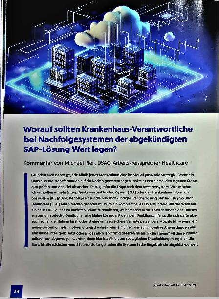 Vorschauseite 1: Worauf sollten Krankenhaus-Verantwortliche bei Nachfolgesystemen der abgekündigten SAP-Lösung Wert legen?