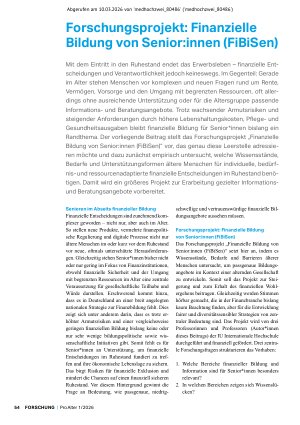 Vorschauseite 1: Forschungsprojekt: Finanzielle Bildung von Senior: innen (FiBiSen)