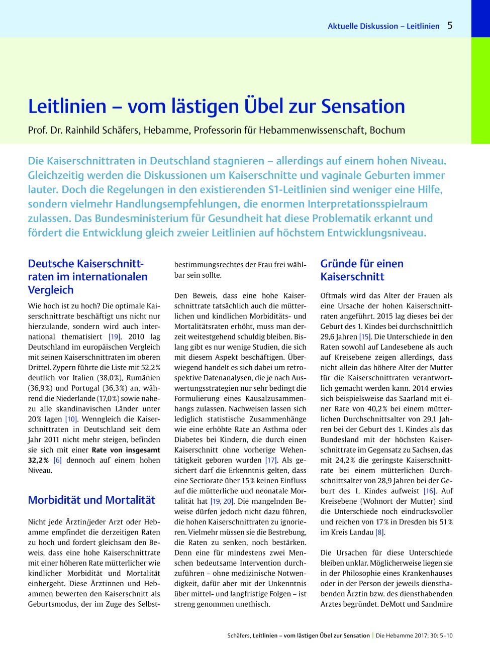 Vorschauseite 1: Leitlinien – vom lästigen Übel zur Sensation