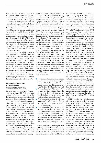 Vorschauseite 4: Nachhaltigkeit und nachhaltige Gesundheitsförderung