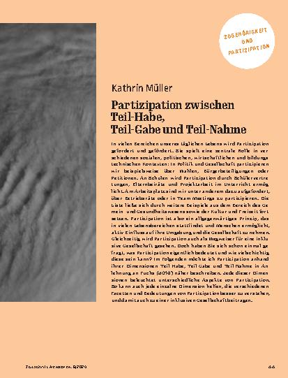 Vorschauseite 1: Partizipation zwischen Teilhabe, Teilgabe und Teilnahme