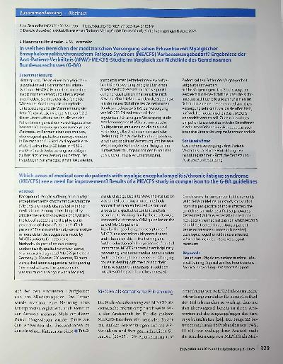 Vorschauseite 3: In welchen Bereichen der medizinischen Versorgung sehen Erkrankte mit Myalgischer Enzephalomyelitis/chronischem Fatigue-Syndrom (ME/CFS) Verbesserungsbedarf?