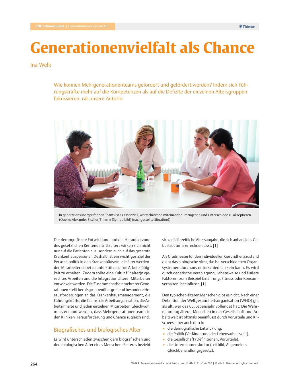 Vorschauseite 1: Generationenvielfalt als Chance