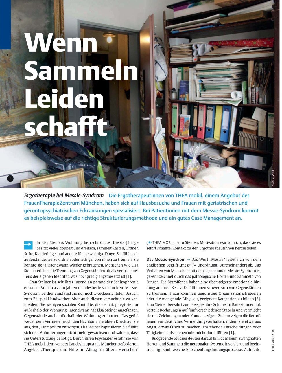Vorschauseite 1: Wenn Sammeln Leiden schafft ? Ergotherapie bei Messie-Syndrom