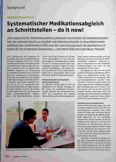 Vorschauseite 1: Systematischer Medikationsabgleich an Schnittstellen - do it now!