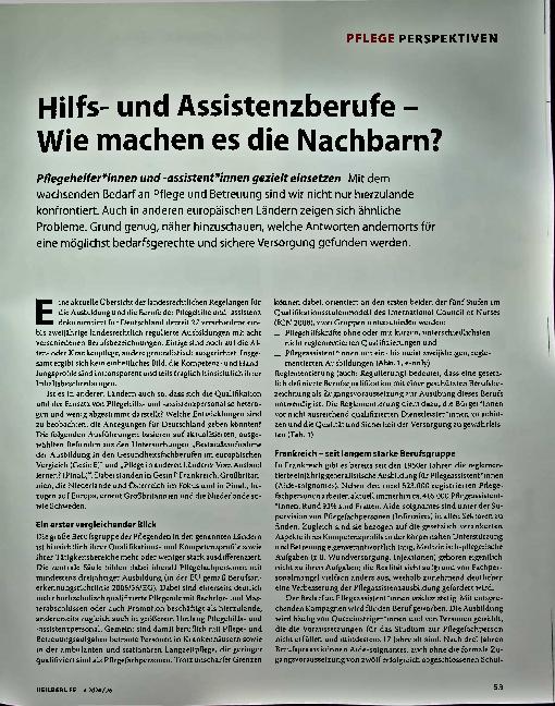 Vorschauseite 1: Hilfsund Assistenzberufe - Wie machen es die Nachbarn?