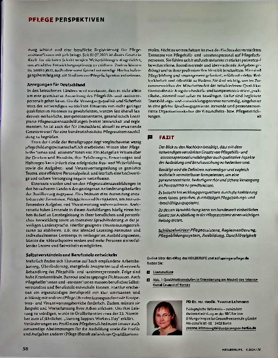 Vorschauseite 4: Hilfsund Assistenzberufe - Wie machen es die Nachbarn?