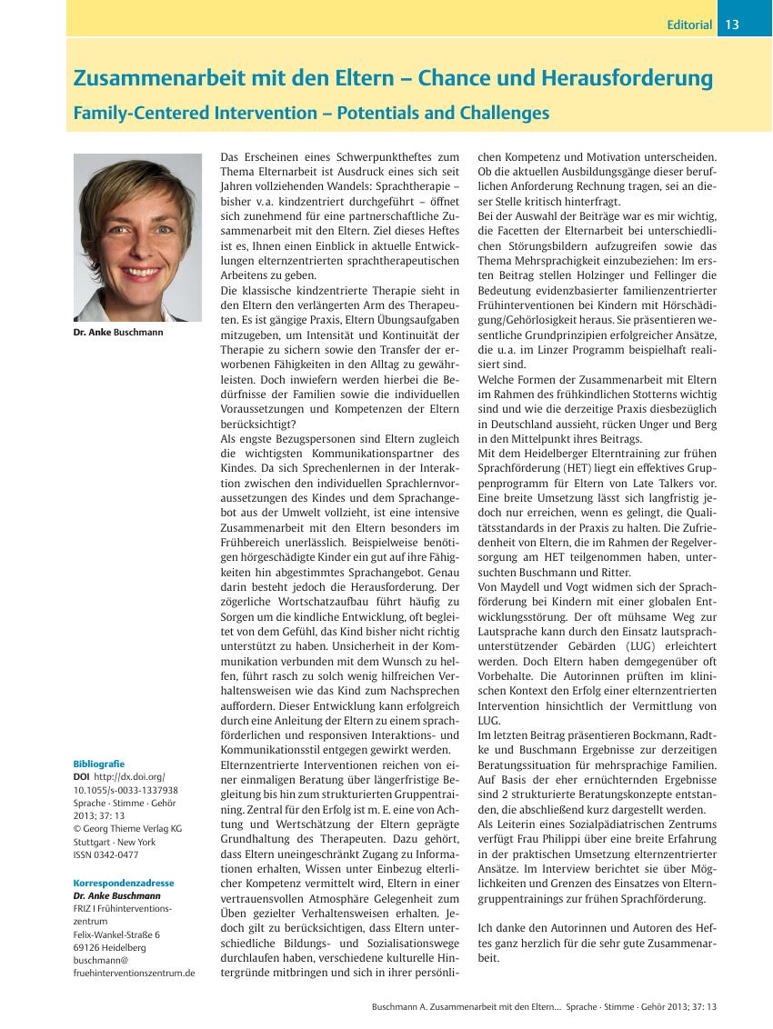 Vorschauseite 1: Zusammenarbeit mit den Eltern – Chance und Herausforderung