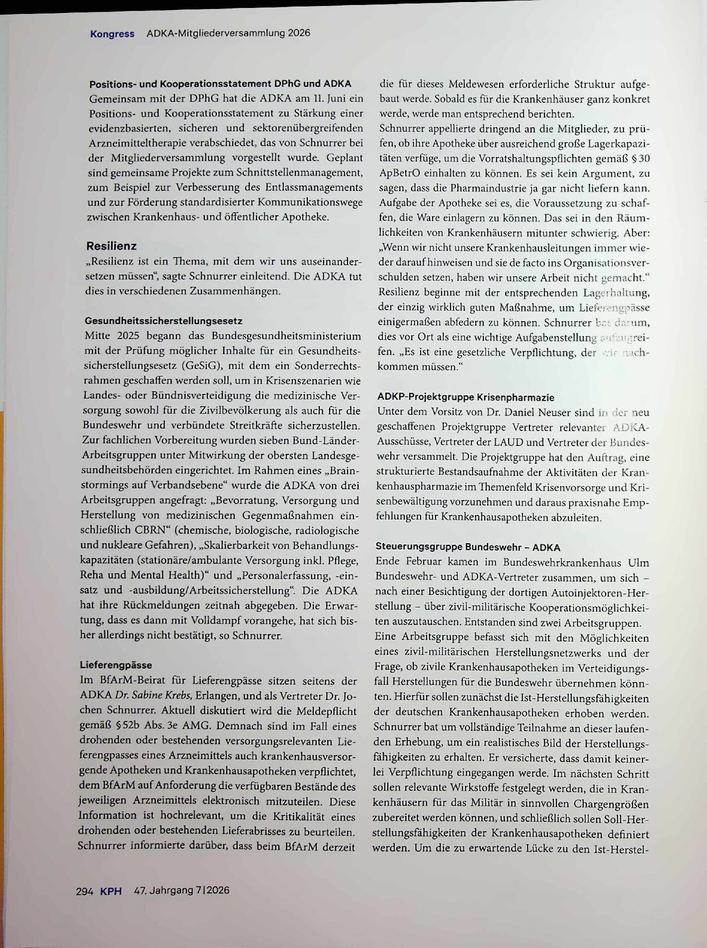 Vorschauseite 4: Die ADKA wird immer jünger. Bericht von der ADKA-Mitgliederversammlung am 12. Juni 2026