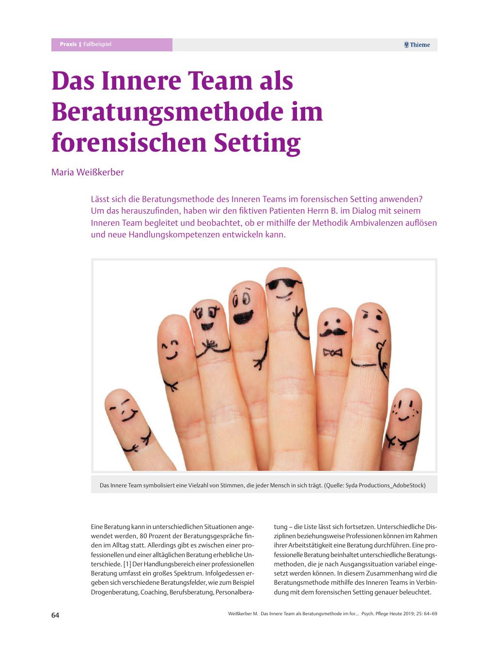 Vorschauseite 1: Das Innere Team als Beratungsmethode im forensischen Setting