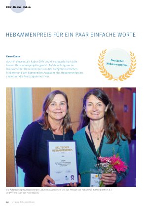 Vorschauseite 1: Hebammenpreis für ein paar einfache Worte