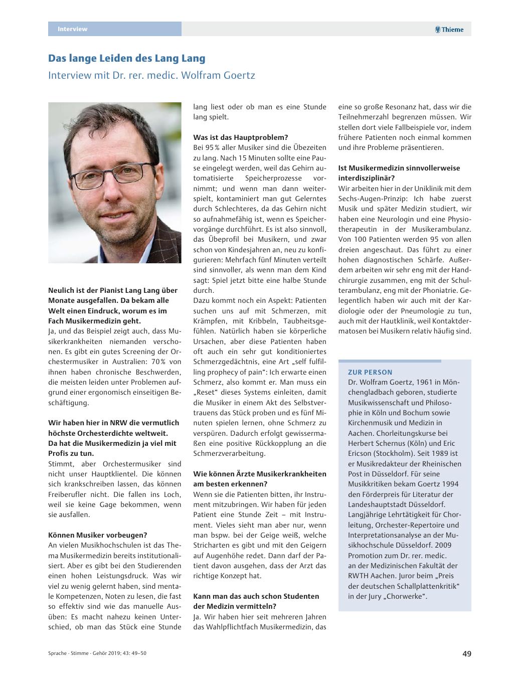 Vorschauseite 1: Das lange Leiden des Lang Lang