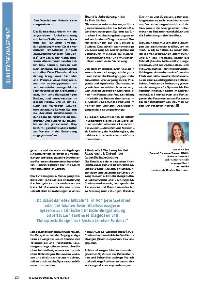 Vorschauseite 3: Professionelles Wissensmanagement: der Schlüssel zur klinischen Qualität