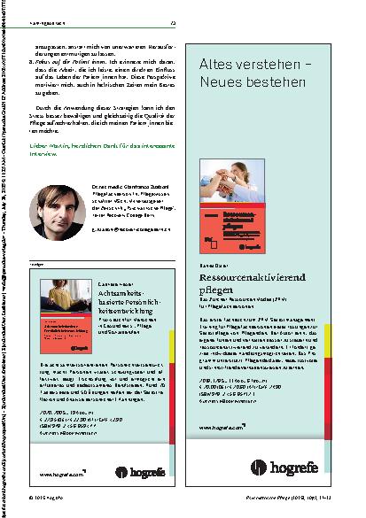 Vorschauseite 3: Fordernde und erfüllende Arbeit zugleich Martin Truttmann im Gespräch mit Gianfranco Zuaboni