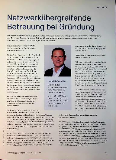 Vorschauseite 1: Netzwerkübergreifende Betreuung bei Gründung