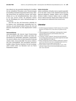 Vorschauseite 3: One and Planetary Health – neue Impulse für den Öffentlichen Gesundheitsdienst vor Ort