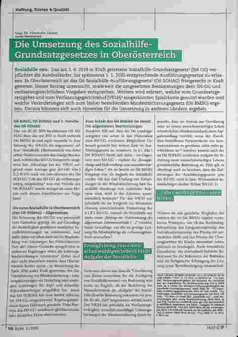 Vorschauseite 1: Die Umsetzung des Sozialhilfegrundsatzgesetzes in Oberösterreich