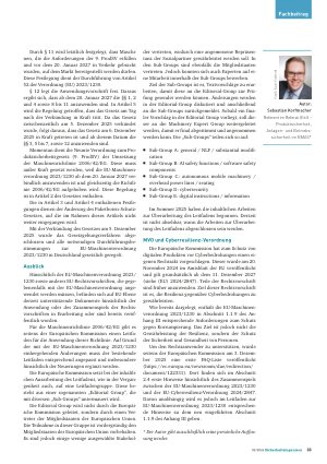 Vorschauseite 4: Von der Maschinenrichtlinie zur neuen EU-Maschinenverordnung Neue Rahmenbedingungen