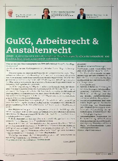 Vorschauseite 1: GuKG, Arbeitsrecht und Anstaltsrecht
