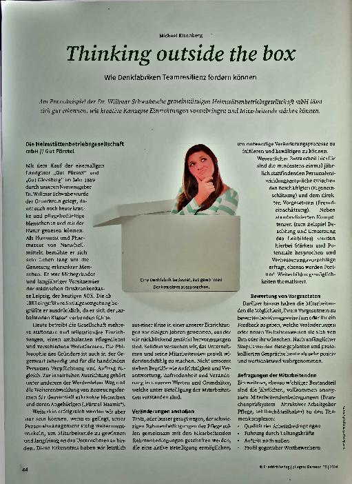 Vorschauseite 1: Thinking outside the box: Wie Denkfabriken Teamresilienz fördern können
