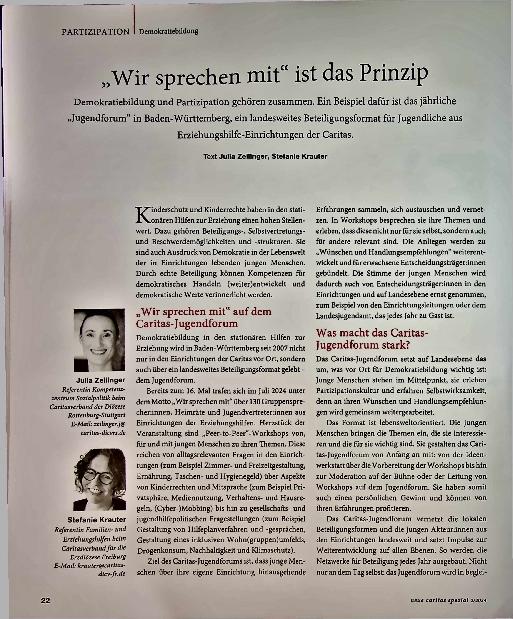 Vorschauseite 1: „Wir sprechen mit“ ist das Prinzip.