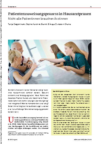 Vorschauseite 1: Patientenzuweisungsprozess in Hausarztpraxen Nicht alle Patientinnen brauchen Ärztinnen