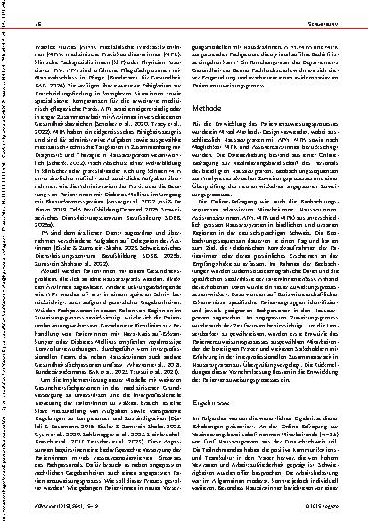 Vorschauseite 2: Patientenzuweisungsprozess in Hausarztpraxen Nicht alle Patientinnen brauchen Ärztinnen