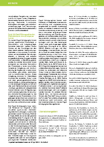 Vorschauseite 6: Rapid Ethnography: Gesundheitssysteme handlungsorientiert, akteurszentriert und partizipativ verstehen