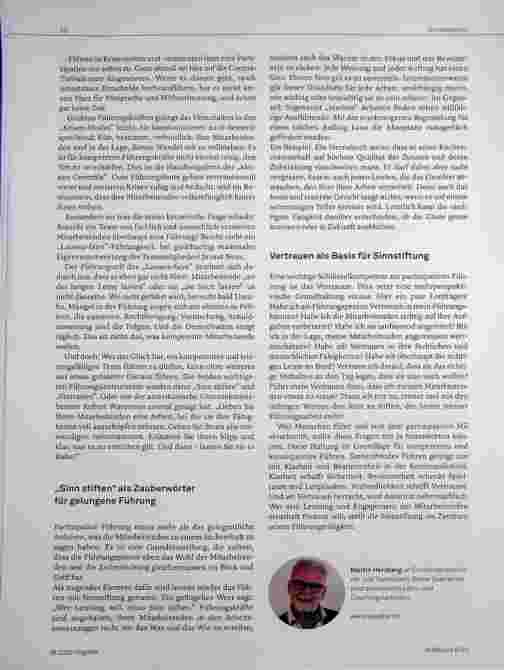Vorschauseite 4: Partizipative Führung - alles Friede, Freude, Eierkuchen? Sinnstiftung durch Beteiligung - ohne Verzicht auf Autorität.