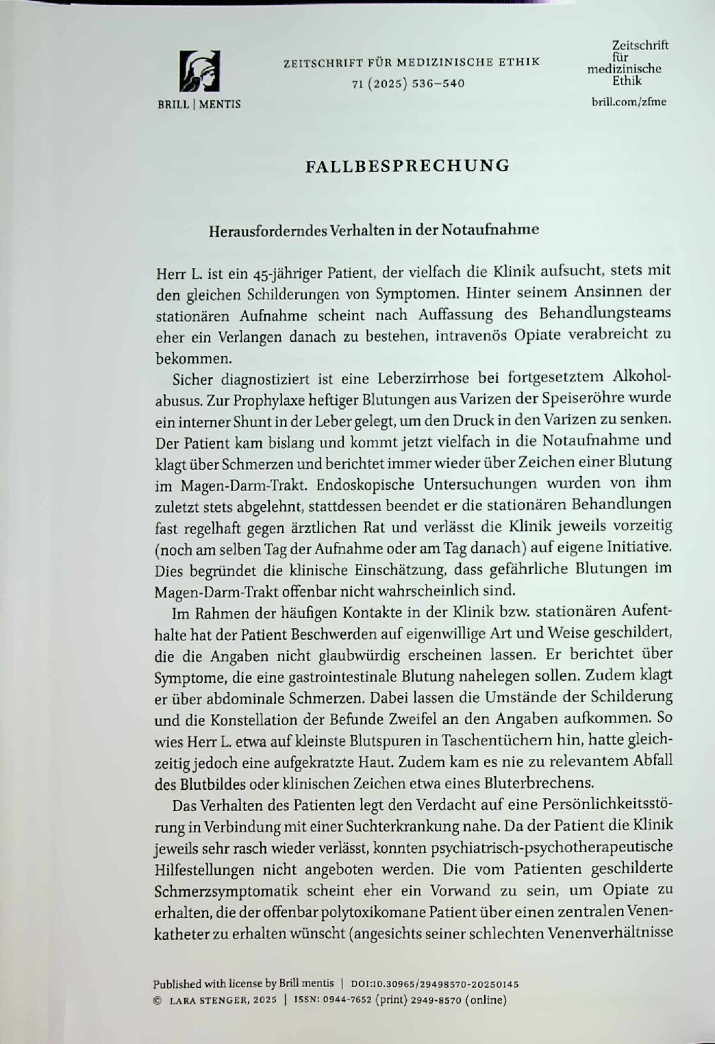 Vorschauseite 1: Herausforderndes Verhalten in der Notaufnahme